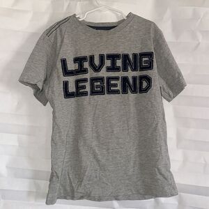 Crazy 8 Boys T-Shirt Size 7-8 Gray Short Sleeve "Living Legend" Graphic Tee